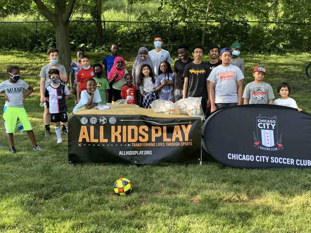 All Kids Play Refugee Soccer Program with youth soccer athletes with financial grant assistance program