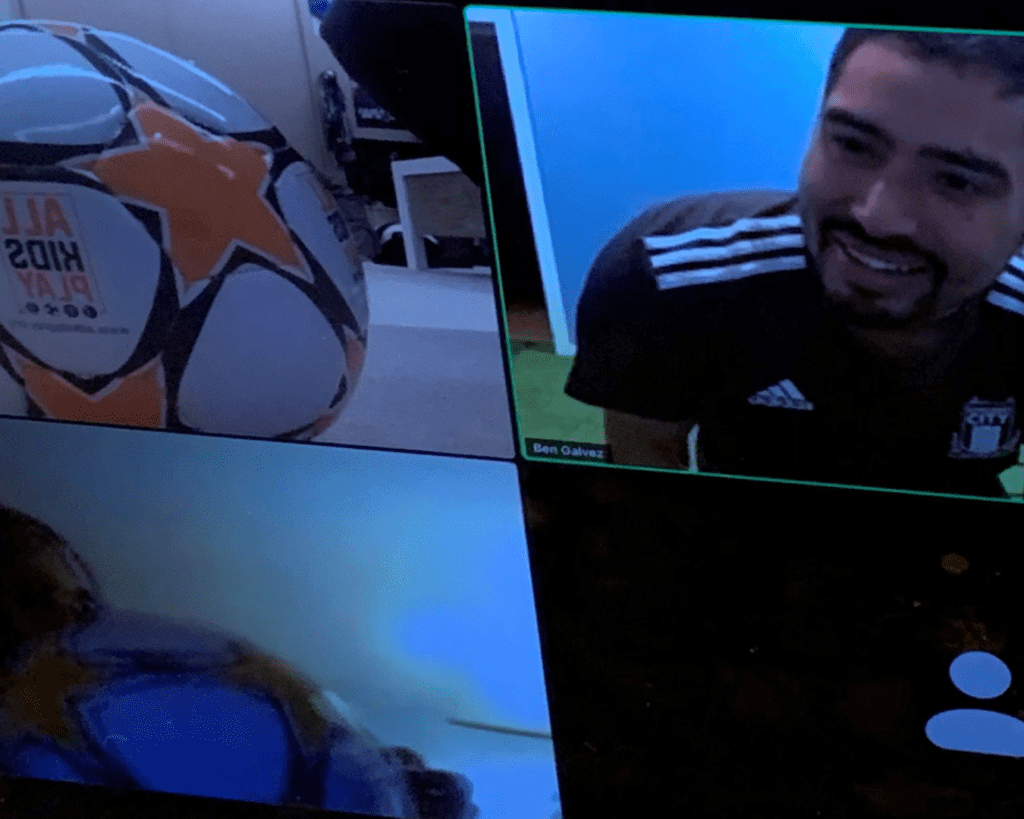 RefugeeOne and Chicago City Soccer Club virtual online soccer training with refugee kids sponsored by All Kids Play